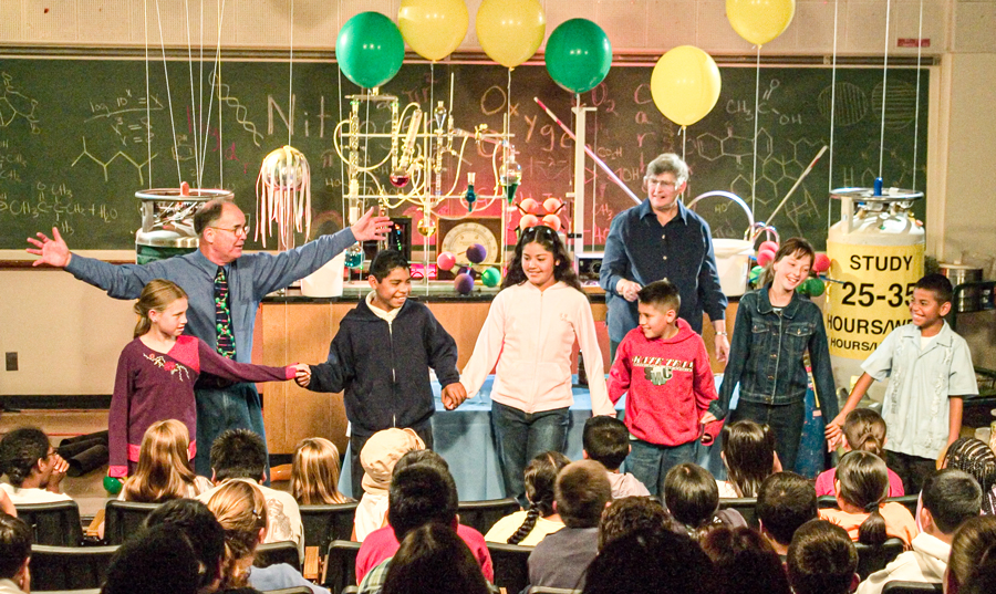 Phil and Tina Bailey present a chemistry magic show at Cal Poly Open House