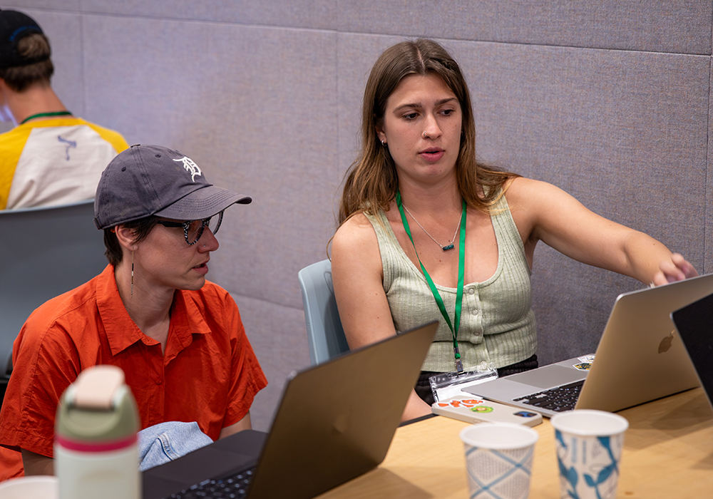 Cal Poly students collaborate on data analysis during the 2025 ASA DataFest competition.