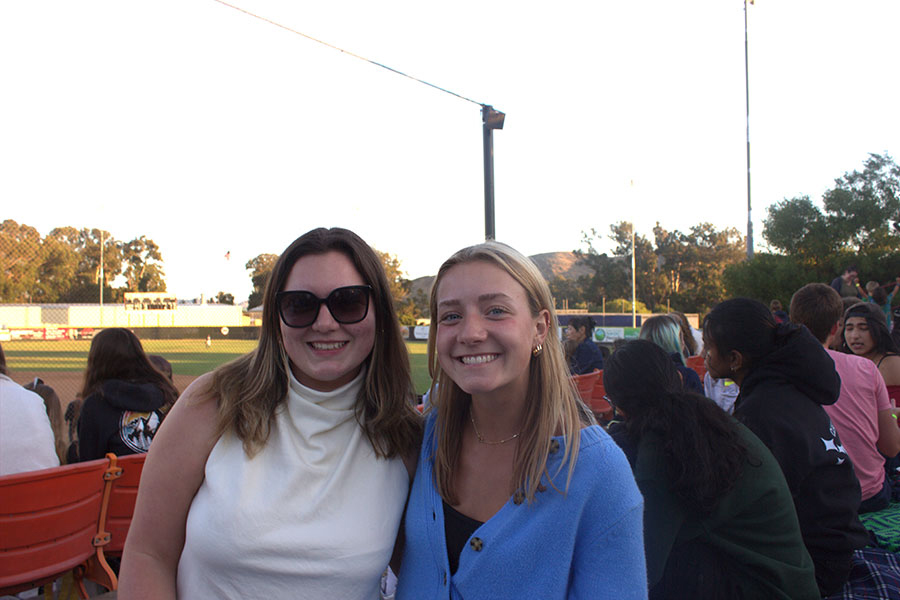 Frost Summer Undergraduate Research Program students gather with peers during a summer networking event at a San Luis Obispo Blues baseball game.
