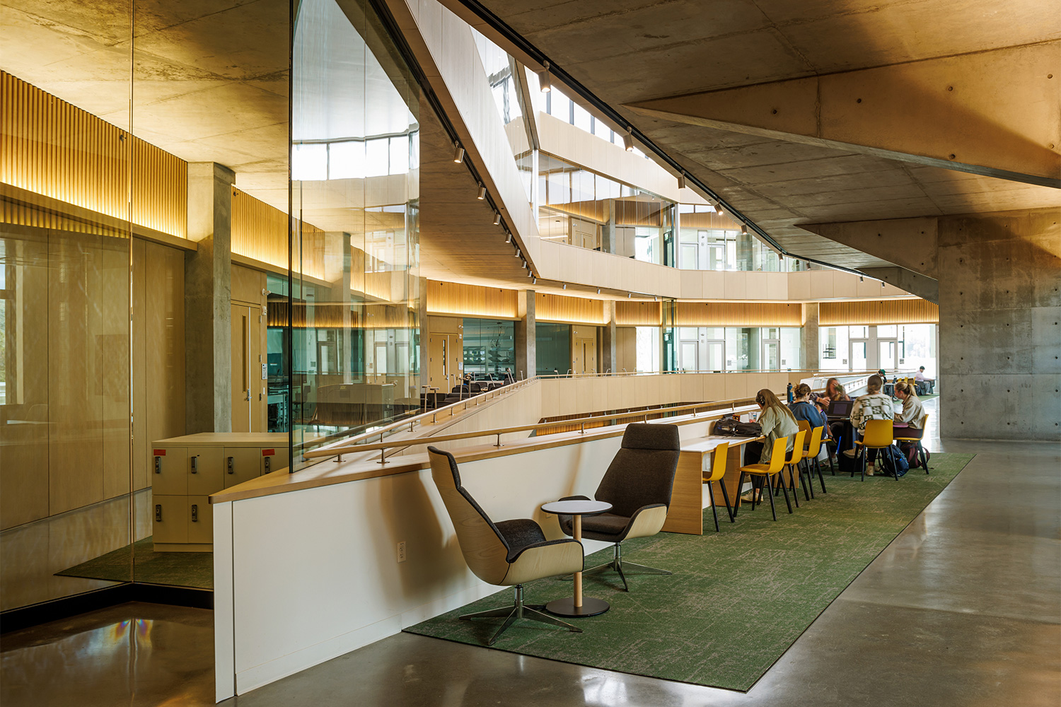 Interior view of the Frost Center atrium