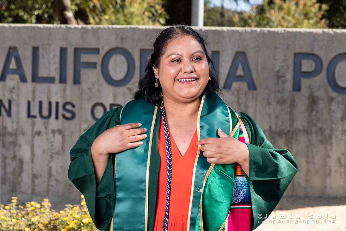 A graduation photo of Manuela Cruz