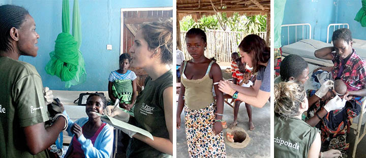 Cal Poly nutrition students take physical measurements and record food intake for a study of dietary supplements for malnourished pregnant women in Malawi and Sierra Leone.