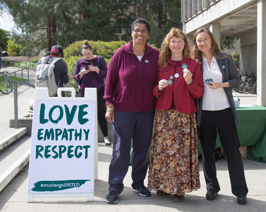 Camille O'Bryant with colleagues for Mustang United