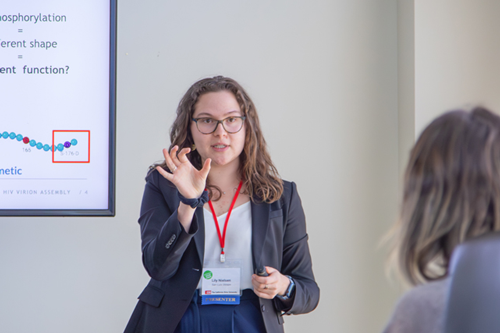 Student presenting at CSU Student Research Competition