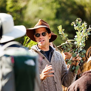 Biological Sciences Department professor Matt Ritter talks to students