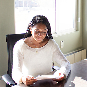 Liberal studies major Alea Dosty poses for a portrait on the Cal Poly campus.