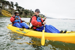 Cal Poly professor and student kayaking