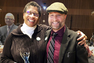 Camille O'Bryant and Dean Wendt celebrate O'Bryant receiving MLK award Jan. 16, 2019.