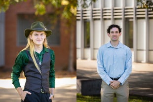 Image that includes two photos, one of student Jackie Ford and another of student Carson Neubert