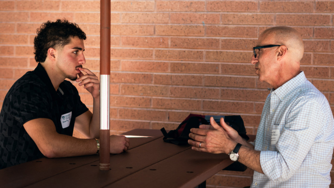 Bailey student meets with an alumni mentor
