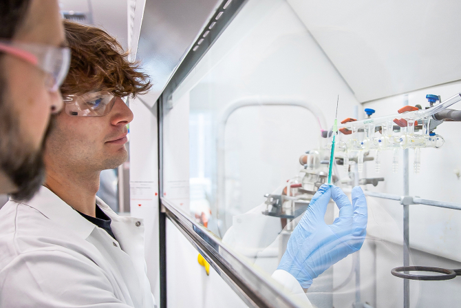 Chemistry Professor Philip Costanzo, chemistry student Ryan Donnelly, and their research team developed eco-friendly glue, leading to a business partnership and patent.