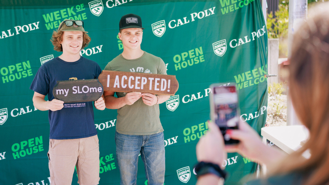 Prospective students visiting Cal Poly Open House
