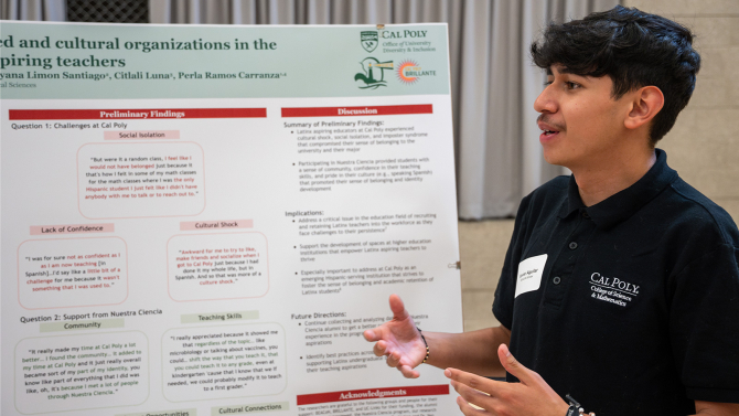 Student presenting at the BEACoN Research Scholars Symposium