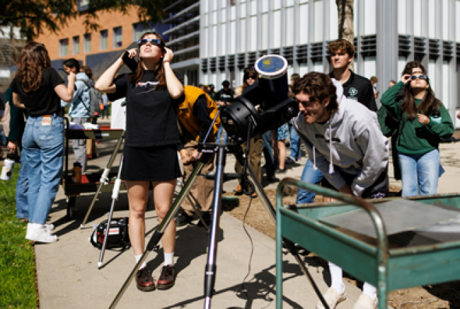 Cal Poly students at solar eclipse viewing