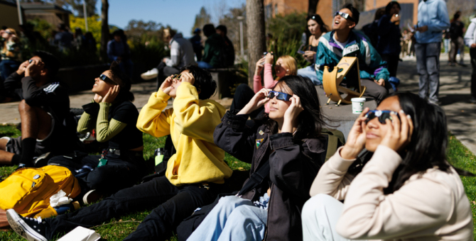 Cal Poly students at solar eclipse viewing