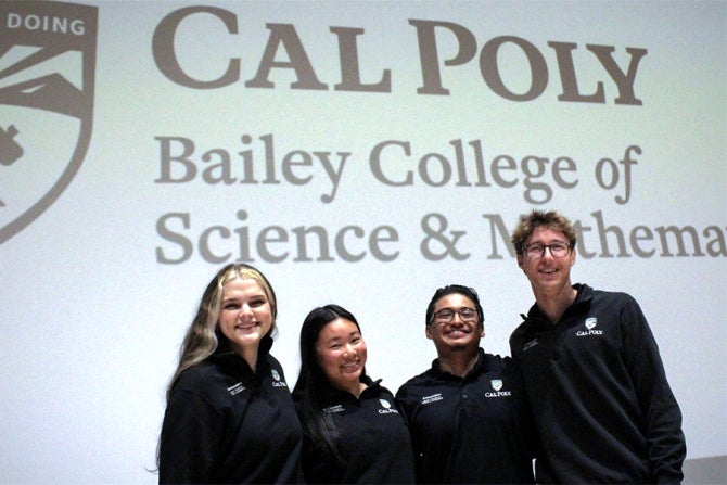 Maddie Morgan poses with three other Bailey College Ambassadors
